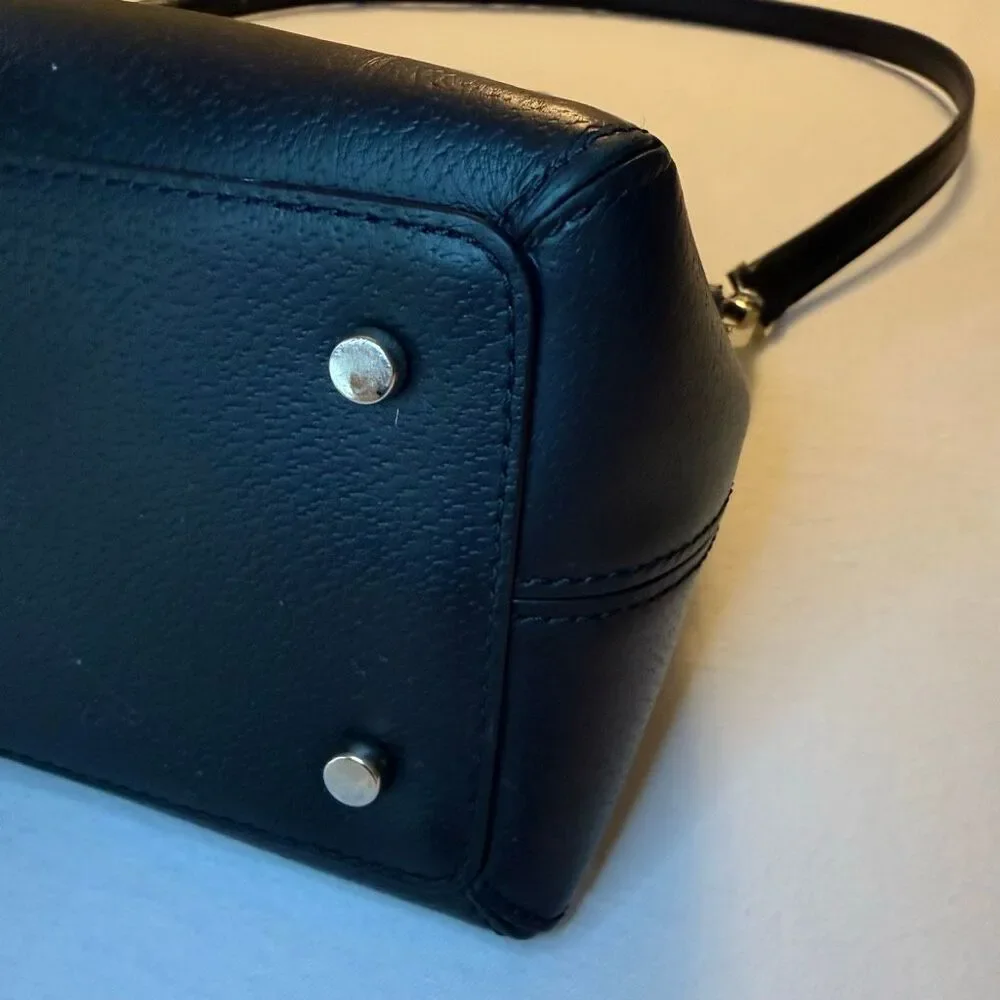 Kate Spade New York | Black Leather Purse | Ivory Bow | Crossbody Bag